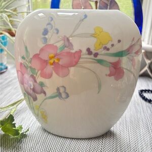 Lovely Vintage Floral Ceramic Vase, 1980s